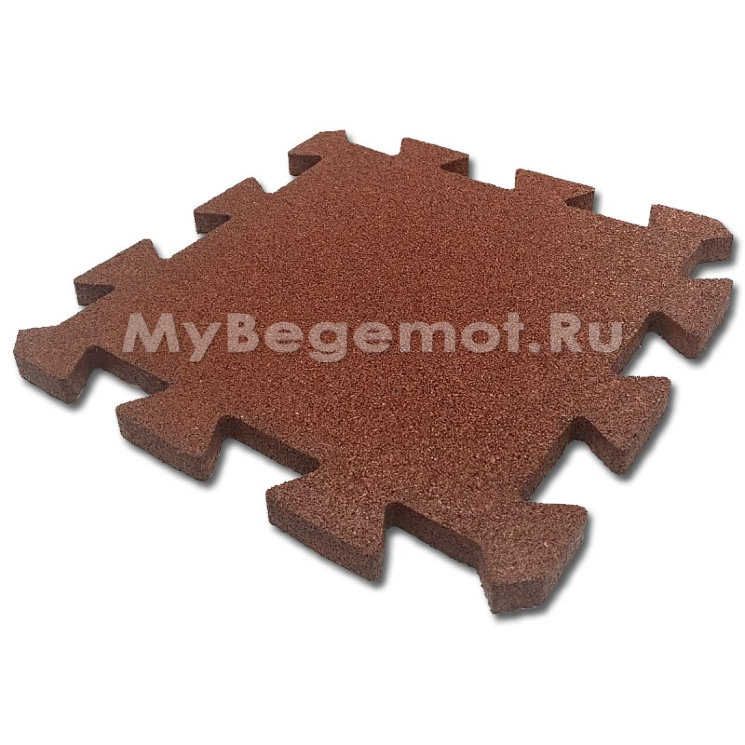 Резиновая плитка на пазлах M-KORT PUZZLE, 500x500х20 мм, терракот