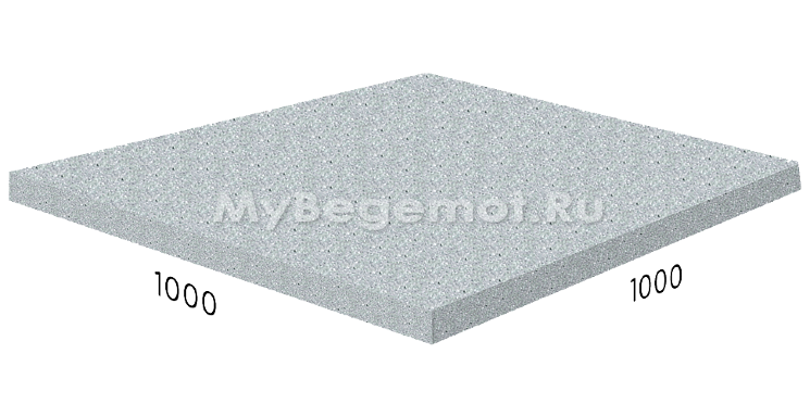 Резиновая плитка RUBBLEX STANDART, 100x100 см, серая