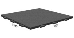 Резиновая плитка RUBBLEX со скрытым замком, 1000x1000 мм, черная