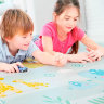Коврик для ползания FunKids™ Big-15 «Мамы и Дети / Звезды», двусторонний.