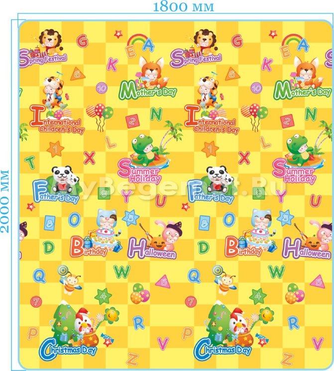  Детский коврик MamboBaby "Тигренок на празднике" 200*180*0.5 см